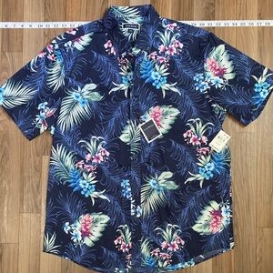 Club Room Navy Tropical Floral Men's Shirt